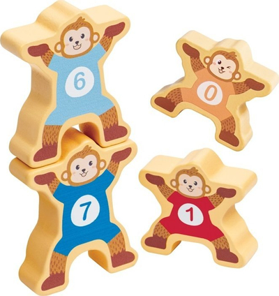 Lodër tren Hape Monkey Number Train, për mësu numrat, me majmunë, shumëngjyrësh