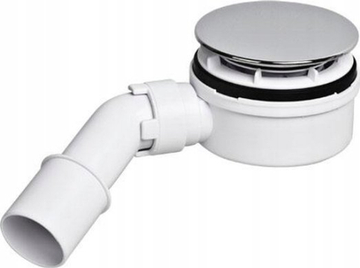 Sifon dushi McAlpine Low Shower Tray, 90mm, vetëpastrues, i zi mat