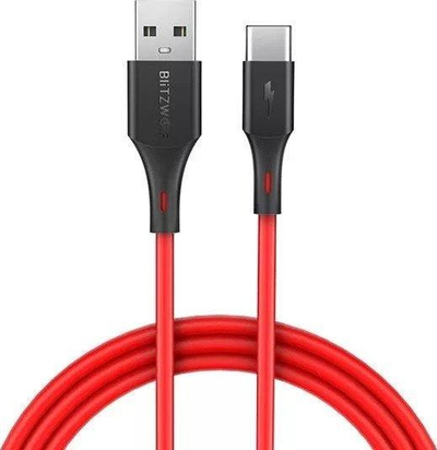 Kabllo USB BlitzWolf BW-TC15, USB-A me USB-C, 1.8 m, e kuqe