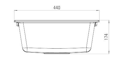 Lavaman Deante Zorba ZQZ S103, 440 x 440 x 150 mm, i hirtë i errët