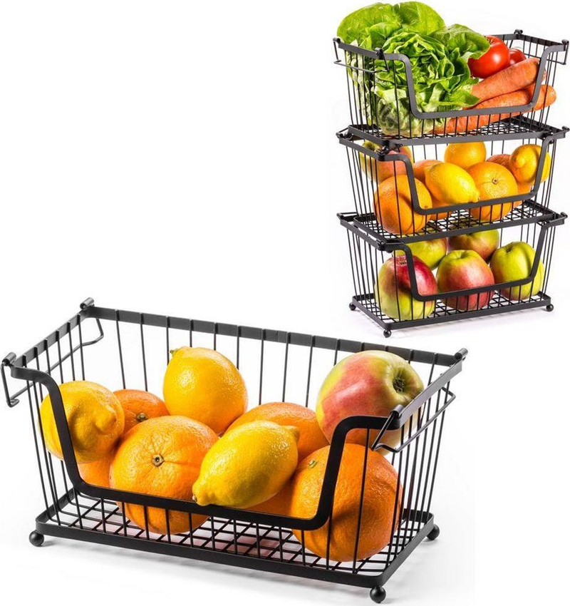 Shportë metalike për fruta dhe perime, rrjetë, e zezë