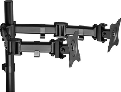 Kлип за маса Ultradesk UD-SKEL-DB, за 2 монитори 17"-30", VESA 75x75 100x100, црна
