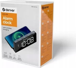 Radio alarm Denver ECQ-103, karikim wireless 10W, ekran LED, e zezë