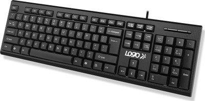 Tastierë Logo Cut II, me kabllo USB, layout CZ SK, e zezë