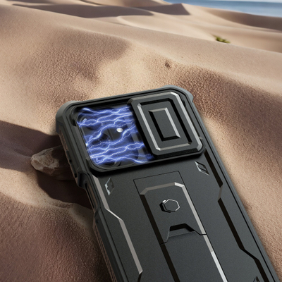Kapak telefoni Tech-Protect KEVLAR CAM+, për Samsung Galaxy A17 4G 5G, me mbajtëse, i zi