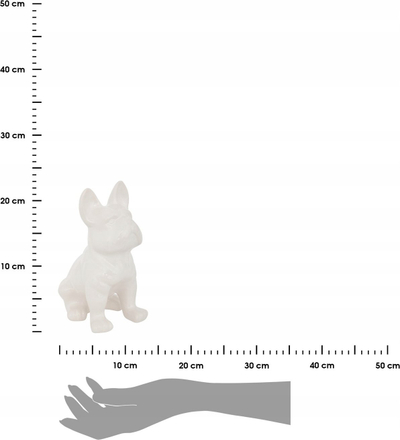 Statujë dekorative Atmosphera White Bulldog, qeramike, 12cm, e bardhë