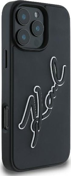 Kapak telefoni Karl Lagerfeld KLHCP16L3DRKSDLK, për iPhone 16 Pro 6.3", hardcase 3D, i zi