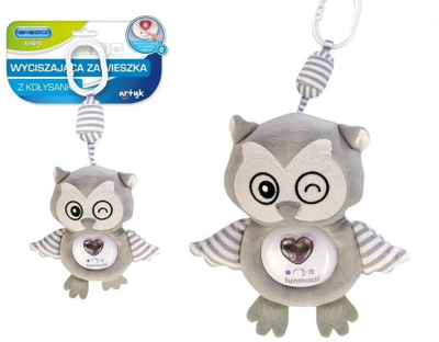 Lodër varëse muzikore Artyk E Edu Baby Owl 176555, pelush, me melodi, shumëngjyrëshe