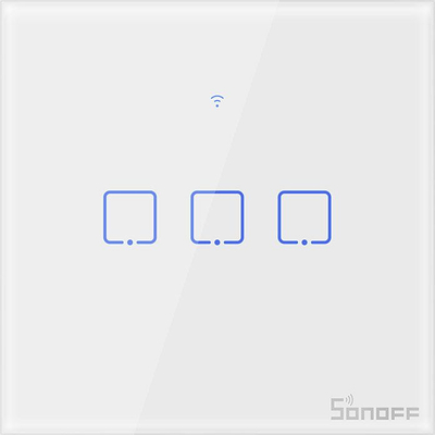 Çelës i zgjuar Sonoff T0EU3C, Wi‑Fi, 3 butona, i bardhë