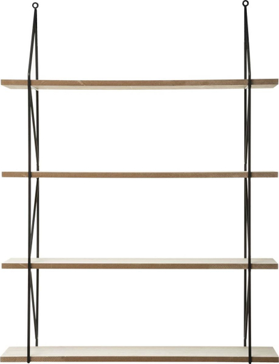 Rafte muri Atmosphera Iris, 4 nivele, metal dhe MDF, beige