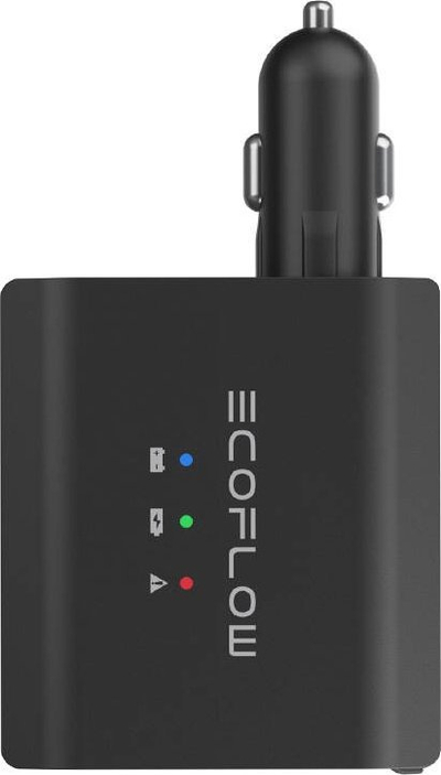 Полнач за автомобил EcoFlow Intelligent Car Charger, 12V, за преносливи станици EcoFlow, црн