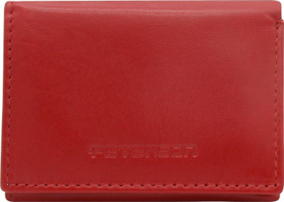 Portofol gocash Peterson, lëkurë natyrale, RFID blocking, i kuq