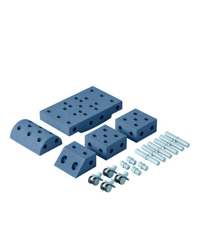Set lojërash modular MODU Explorer, kreativ për fëmijë, 15 krijime, blu
