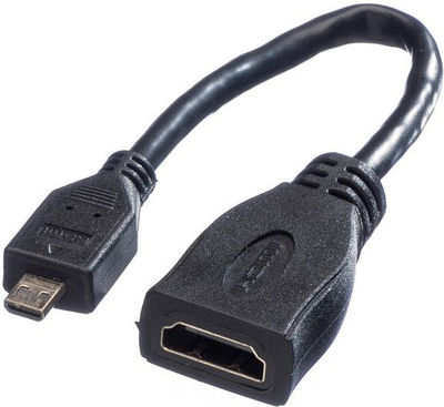 Kabllo adaptor HDMI Value 11.99.5584, Micro HDMI në HDMI, 0.15 m, i zi