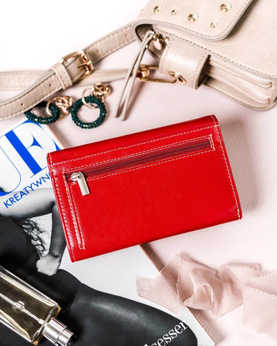 Portofol gocash 4U CAVALDI C, lëkurë natyrale, RFID, i kuq