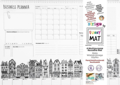 Tapet planifikues Funny Mat My Desk Business Planner, i ripërdorshëm, 48x33.5cm, i bardhë