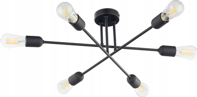 Llambë tavanore TK Lighting Vista 6672, 6xE27, 60x60cm, e zezë