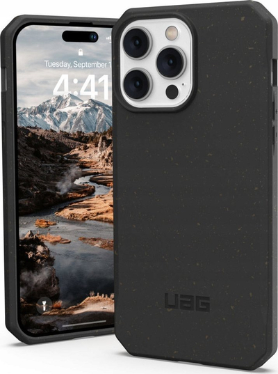 Maskë mbrojtëse UAG Outback Bio për iPhone 14 Pro Max 6.7", shum e hollë, miqësore me natyrën, e zezë