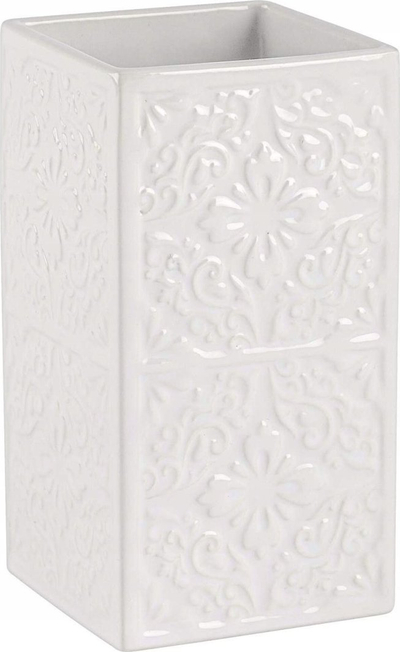 Mbajtës furçash dhëmbësh Wenko Cordoba, qeramikë, 12 x 7 cm, i bardhë