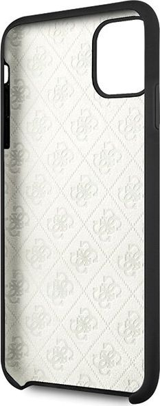Kuti telefoni Guess 4G Silicone për iPhone 11 Pro Max, silikon, kapak i fortë, e zezë