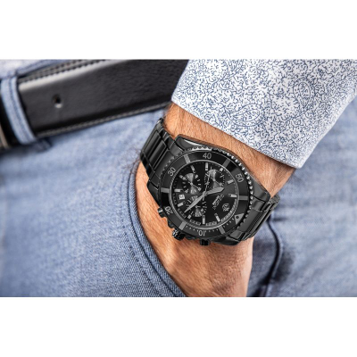 Orë kronograf Giewont GW3970-B1, titanium, xham safir, e zezë