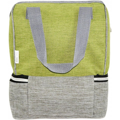 Çantë termike Enero Camp, 7L, 23x13x27 cm, jeshile me gri