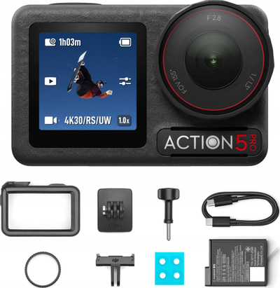 Акциона камера DJI Osmo Action 5 Pro Standard Combo, 4K, водоотпорна до 20 m, црна