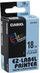 Shirit etiketimi Casio XR-18X1, 18mm, jo i laminum, printim i zi me sfond transparent