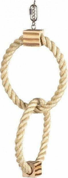 Lodër për zogj Duvo+ Double Ring 11579, 42cm, pambuk, shumëngjyrëshe