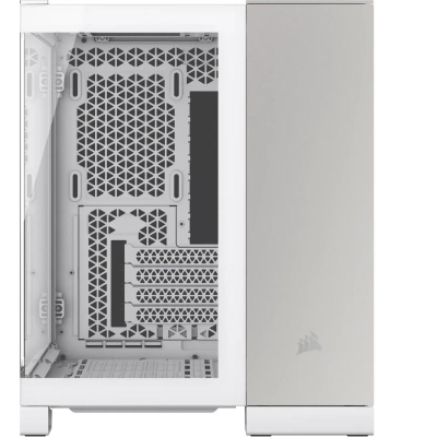 Kornizë kompjuteri Corsair 2500X, Micro ATX, xham i kalitur, e bardhë gri satin