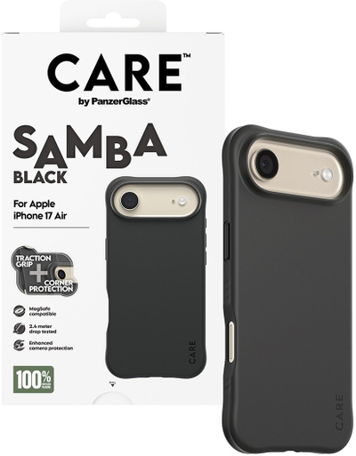 Mbrojtëse telefoni PanzerGlass CARE Samba, MagSafe, për iPhone Air, e zezë