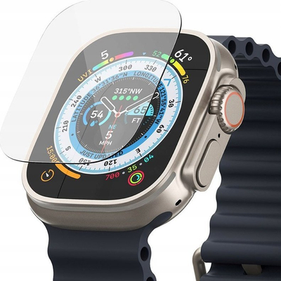 Xham mbrojtës Ringke për Apple Watch Ultra 49mm, xham i temperu, 0.3mm, transparent