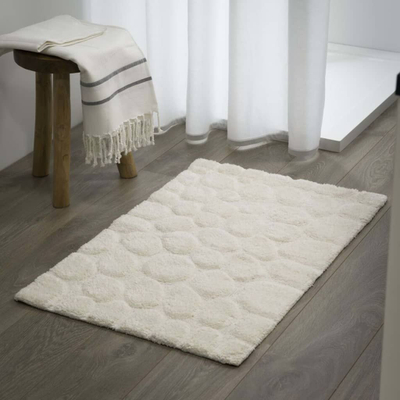 Тепих за бања Sealskin Pebbles, памук, против лизгање, крем боја