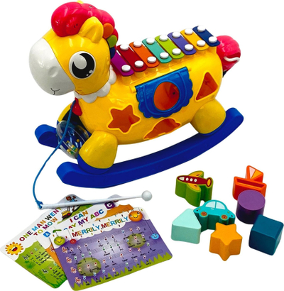 Lodër interaktive Woopie Kali, piano muzikore 8 në 1, sorter formash, shumëngjyrëshe