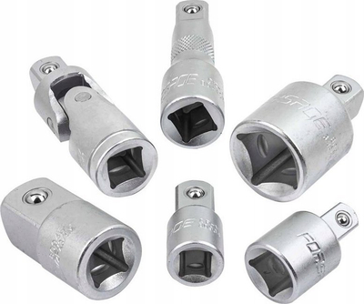 Set adapterësh për çelësa, 6 pjesë, 1/2" 3/8" 3/4", çelik CR-V