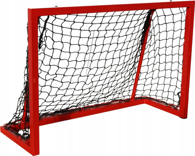 Portë floorball MASTER Training Junior Metal, 90x60 cm, me rrjetë, e kuqe