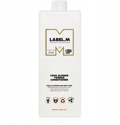 Balsam flokësh Label.m Cool Blonde, hidratues, që heq tonet e verdha, 1000ml