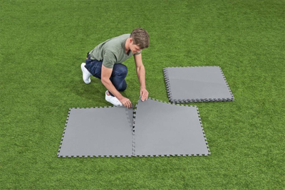 Dysheme mbrojtëse pishine Bestway Floor Protector, set 9 copë, 78 x 78 cm, gri