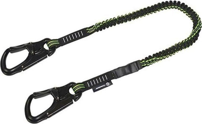 Litar sigurie Crewsaver Crewline Pro 3050 E, dy karabina, elastik, neon