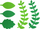 Stikera shkumë Titanum Foam Stickers Fern Leaves, për zbukurim, ngjyrë jeshile