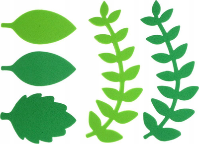 Stikera shkumë Titanum Foam Stickers Fern Leaves, për zbukurim, ngjyrë jeshile