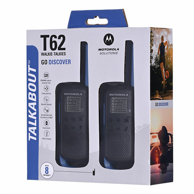 Radiolidhje Motorola TLKR T62, set 2 copë, USB, blu
