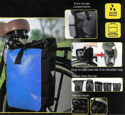 Çantë anësore biçiklete Dunlop, 15L, kundra ujit, e zezë