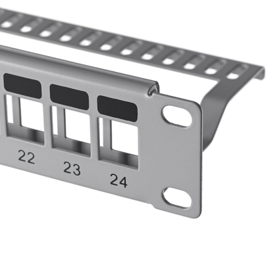 Panel patch Lanberg PPKS-1024-S, 1U 19", 24 porta keystone, gri