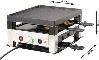 Grill tavoline Solis Table Grill 5 in 1 Gourmet TYPE 7910, raclette, pllakë grilli, gri