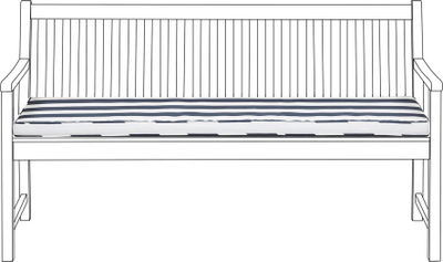 Jastëk për stol Vivara Bench Seat Pad, 152 x 54 cm, për jashtë, blu navy me vija të bardha