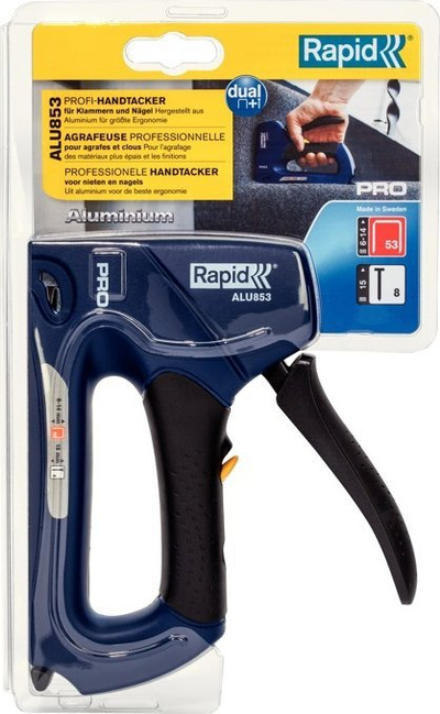 Pistoletë kapëse Rapid PRO ALU853, dual, alumini, blu