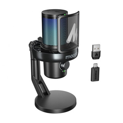 Mikrofon wireless Maono DM40 Pro, USB C, RGB, i zi