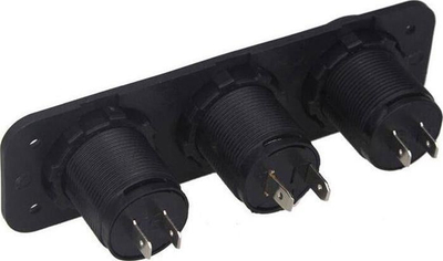 Panel karikues makine PLS37A, 2x USB 2.1A, voltmetër 12V, i zi - 4