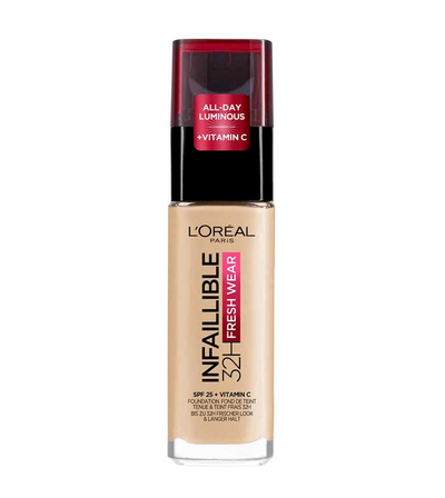Pudër e lëngshme L’Oreal Infaillible Fresh Wear 32H, 100 Warm Undertone + Vitamin C SPF 25, 30 ml